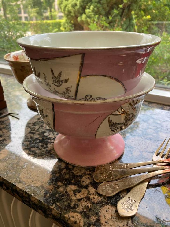 Antieke Petrus Regout schaaltjes, Antiek en Kunst, Antiek | Servies los, Ophalen