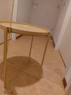 Gele bijzettafel, Minder dan 55 cm, Gebruikt, Metaal of Aluminium, Rond