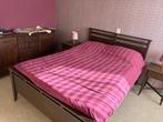 Tweepersoonsbed 210x150, Ophalen, Gebruikt, Bruin, 210 cm