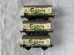 3x Fleischmann DSB Carlsberg goederenwagons, Gelijkstroom, Fleischmann, Wagon, Ophalen of Verzenden