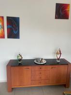 Dressoir met zwart granieten blad, Ophalen, Gebruikt, 200 cm of meer, Kersenhout