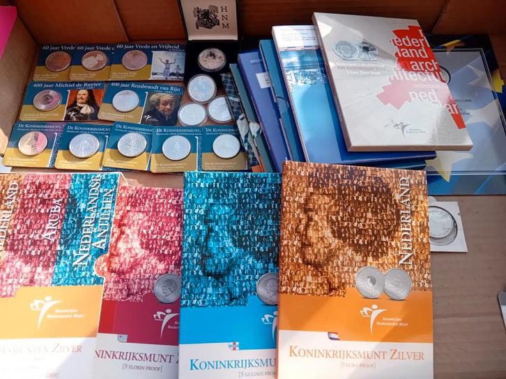 Pracht Zilveren 5 en 10 euromunten collectie 2004-2009 PROOF, Postzegels en Munten, Munten | Nederland, Setje, Euro's, Koningin Beatrix