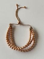 Zilveren rosékleurige parelarmband ABRAZI, Verzenden, Nieuw, Overige kleuren, Zilver