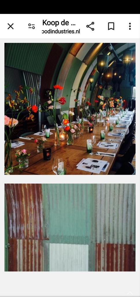 metalen golfplaten oude dakplaten zinken golfplaat, Doe-het-zelf en Verbouw, Dakpannen en Dakbedekking, Gebruikt, Golfplaat, 15 m² of meer