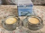 2 glazen waxine lichtjes houders, Overige materialen, Overige kleuren, Ophalen of Verzenden, Zo goed als nieuw