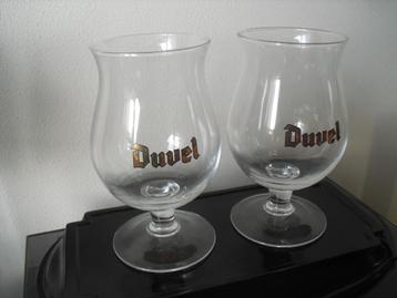 2 bijzondere Duvel glazen gouden letters nieuw en ongebruikt beschikbaar voor biedingen
