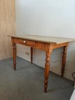 Brocante tafeltje bureau groen blad, Ophalen of Verzenden