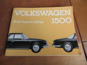 Uniek NL instructieboek Volkswagen Karmann-Ghia 1500 1963 beschikbaar voor biedingen