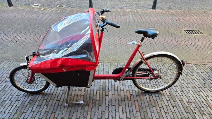 Bakfiets cargo short, Fietsen en Brommers, Fietsen | Bakfietsen, Gebruikt, 1 kind, Huif, Ophalen
