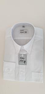 NIEUW!!  Wit heren overhemd, lange mouw, M, 2 stuks, Ophalen of Verzenden, Nieuw, Wit, Halswijdte 39/40 (M)