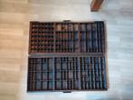 Antieke letterbak hout houten 2 stuks, Ophalen