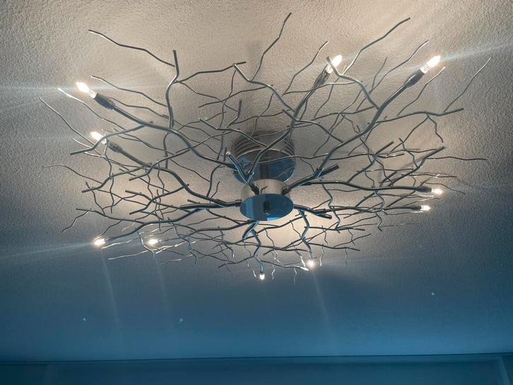 Plafondlamp met takken (St. Tropez), Huis en Inrichting, Lampen | Plafondlampen, Gebruikt, Metaal, Ophalen of Verzenden