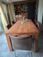 6 Leren Eetkamerstoelen - Mooie Set!, Huis en Inrichting, Ophalen of Verzenden, Rechthoekig, 50 tot 100 cm