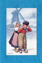 Mooie oude K.Feiertag-kaart met Hollandse kinderen  C288, Verzamelen, Ongelopen, Kinderen, Voor 1920, Verzenden