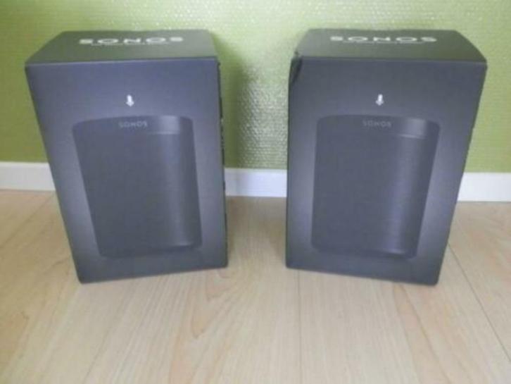 2x Sonos One gen. 2  (zwart, in doos)., Audio, Tv en Foto, Luidsprekers, Zo goed als nieuw, Front, Rear of Stereo speakers, Minder dan 60 watt