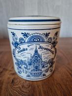 Goudse Stroopwafel Pot met Deksel - Delfts Blauw, Ophalen of Verzenden