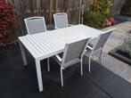 GRATIS Tuinset met tafel en 4 stoelen, Ophalen, 4 zitplaatsen, Gebruikt, Aluminium
