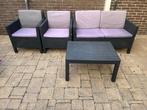 Loungeset met kussen, Ophalen, 4 zitplaatsen, Kunststof, Zo goed als nieuw