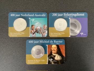 Nederland , diverse coincards met zilveren 5 euro munt. 