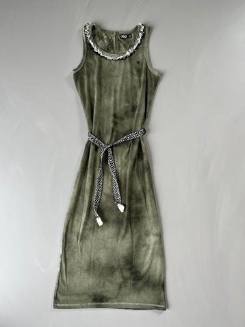 Like Flo lange jurk groen zilver 164 