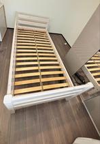 Flexabed met verhogers en trap, Ophalen, 90 cm, Eenpersoons, Wit