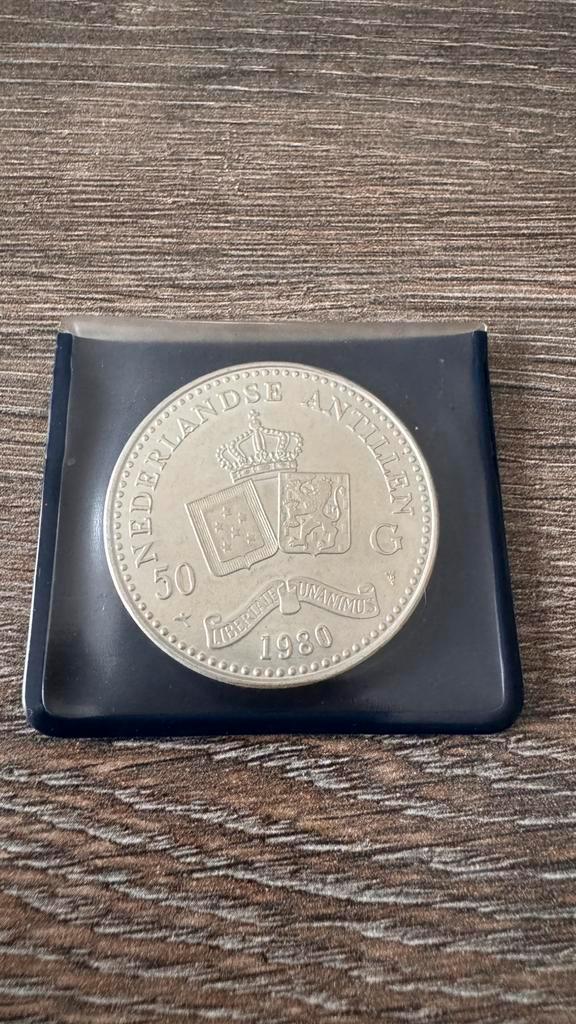 50 Gulden 1980 Nederlandse Antillen, Postzegels en Munten, Munten | Nederland, Losse munt, 50 gulden, Koningin Beatrix, Zilver