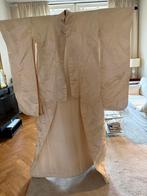 Originele Japanse zijden bruidskimono vintage ivoorkleur, Ophalen of Verzenden, Dames