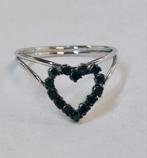 Gouden ring met zwarte diamanten 0,20kt, Ophalen of Verzenden, Met edelsteen, Dame, Goud