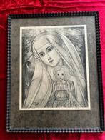 Ets, prent Jan Toorop : "Maria aan zee"., Ophalen of Verzenden