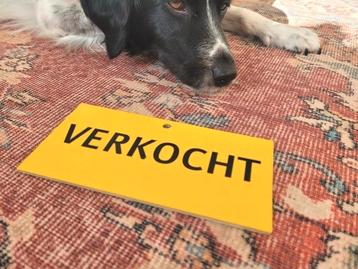 Retro plaatje 'Verkocht beschikbaar voor biedingen