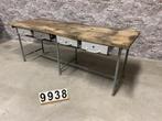 Originele Vintage tafel | Werkbank nr9938, Ophalen of Verzenden, Zo goed als nieuw, 170 cm of meer