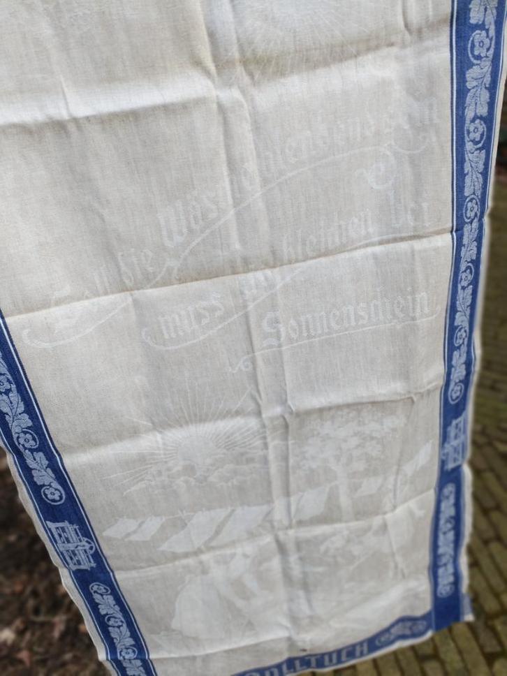 Antieke mangeldoek roldoek Rolltuch in damast geweven (BT6), Huis en Inrichting, Keuken | Textiel, Gebruikt, Overige typen, Ophalen of Verzenden