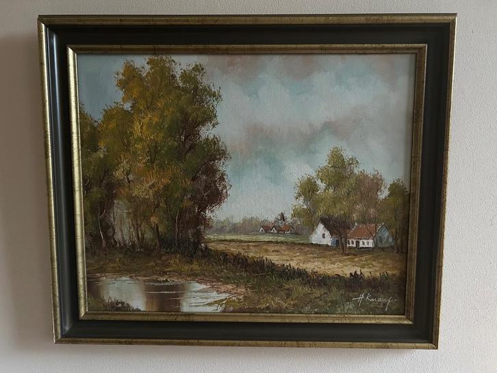 Olieverfschilderij H.Knauf, Antiek en Kunst, Kunst | Schilderijen | Klassiek, Ophalen of Verzenden