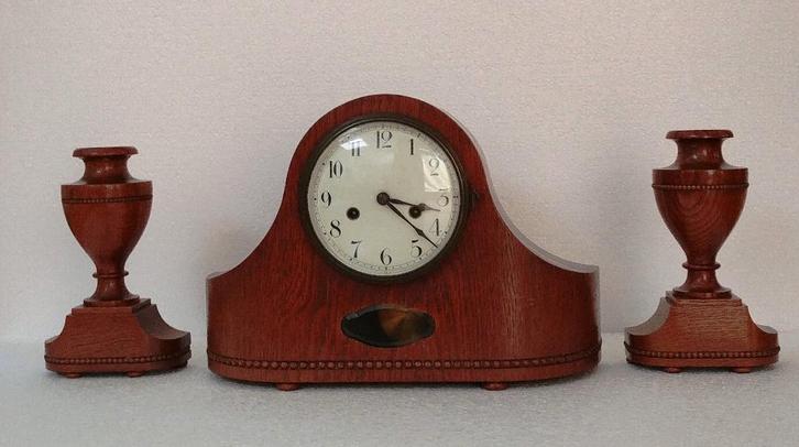 Pendule Duits met vazen  , Antiek en Kunst, Antiek | Klokken, Ophalen