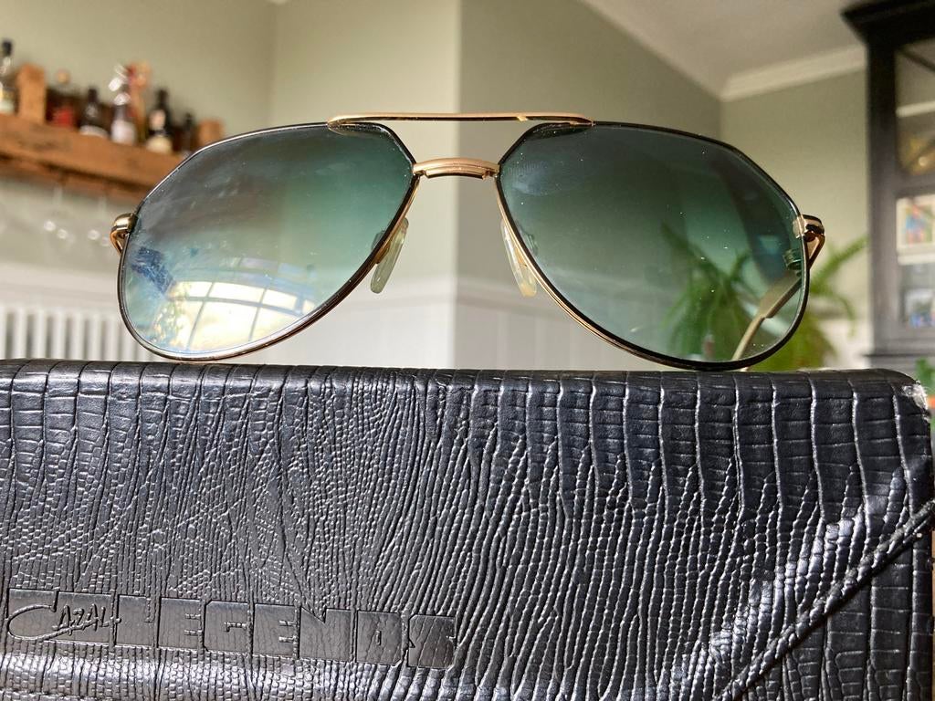 Cazal Zonnebril Gold Plated - Vintage Stijl, Sieraden, Tassen en Uiterlijk, Zonnebrillen en Brillen | Heren, Overige merken, Gebruikt