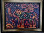 A.r Penck '' Elefant'' olieverf on canvas 30 x 40 cm, Verzenden