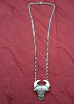 Avon ketting met hanger stierenkop. Zilverkleurig. 1978, Nieuw, Ophalen of Verzenden, Zilver, Overige materialen