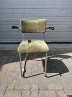 Vintage Groene Stoel met Metalen Frame, Huis en Inrichting, Stoelen, Ophalen, Gebruikt, Overige kleuren, Metaal
