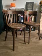 2 vintage café bistro barstoelen, Thonet stijl, hout, Huis en Inrichting, Stoelen, Ophalen, Gebruikt, Twee, Bruin