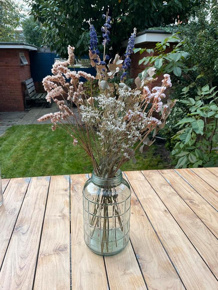 Grote glazen pot/vaas, Huis en Inrichting, Woonaccessoires | Vazen, Zo goed als nieuw, Overige kleuren, Minder dan 50 cm, Glas