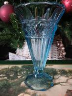 Art Deco Scailmont vaas glas blauw persglas, Antiek en Kunst, Antiek | Glas en Kristal, Ophalen of Verzenden