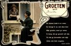 Groeten uit Brielle met postbode, Verzamelen, Ansichtkaarten | Nederland, Ophalen of Verzenden, Voor 1920, Gelopen, Zuid-Holland