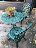 Aluminium bistro setje groen, Ophalen, Gebruikt, Aluminium, 2 zitplaatsen