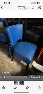 Zes stoelen, blauw, type Lisa, Huis en Inrichting, Stoelen, Ophalen, Zo goed als nieuw, Blauw, Vijf, Zes of meer stoelen