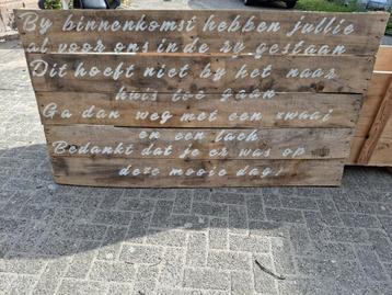 Tekstbord feesten bruiloft  beschikbaar voor biedingen