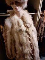 Unieke echte blauwvos bontjas bont jas bontmantel  maat 40, Ophalen of Verzenden, Zo goed als nieuw, Maat 38/40 (M), Wit