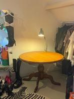 Houten ronde tafel met verlengstuk geloogd grenen, Ophalen, Gebruikt, 100 tot 150 cm, Rond