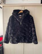 Zwarte faux teddy jas, Ophalen of Verzenden, Zo goed als nieuw, Zwart