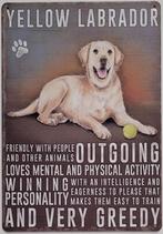 Blonde Labrador hond eigenschappen reclamebord van metaal, Info@deconoord.nl, Verzenden, Deco Noord, Nieuw