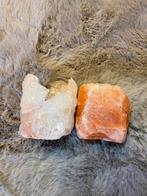 Zoutsteen Kandelaars Set, Overige materialen, Gebruikt, Wit, Ophalen of Verzenden